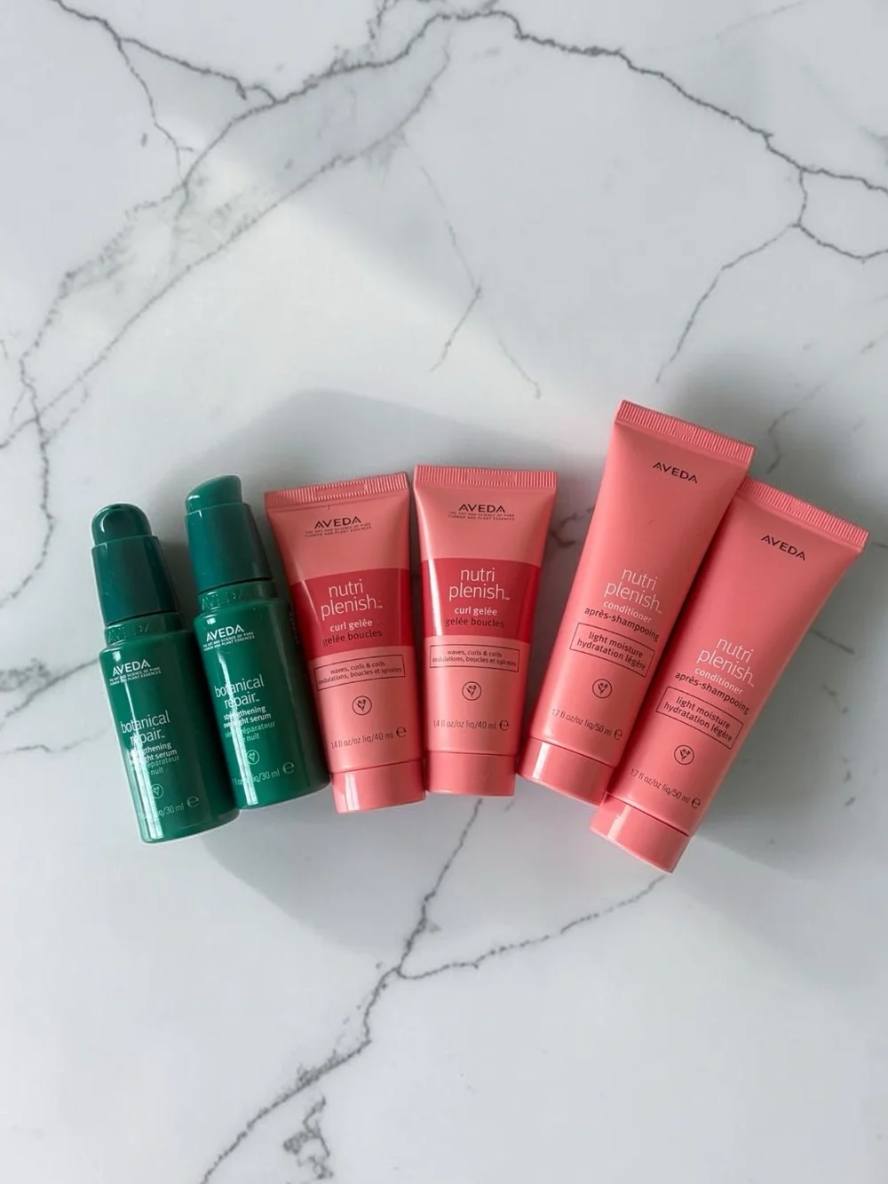 Aveda Nutri Plenish Conditioner , Curl Gelee  & Botanical Repair 6 Travel Sizes
